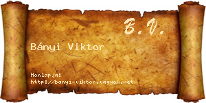 Bányi Viktor névjegykártya